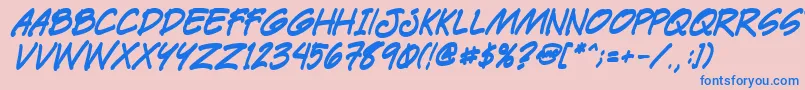 フォントPaetrbi – ピンクの背景に青い文字