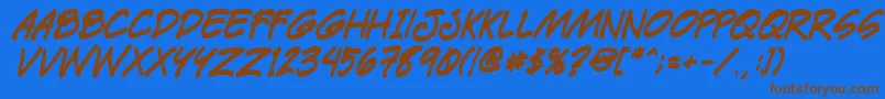 Paetrbi Font – Brown Fonts on Blue Background