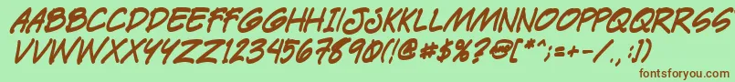 Fonte Paetrbi – fontes marrons em um fundo verde