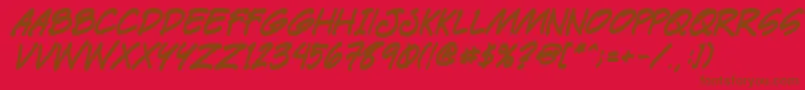 Czcionka Paetrbi – brązowe czcionki na czerwonym tle