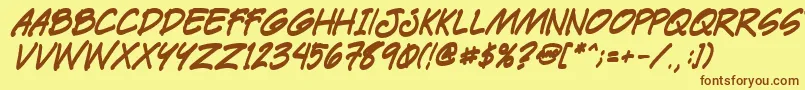 Paetrbi Font – Brown Fonts on Yellow Background