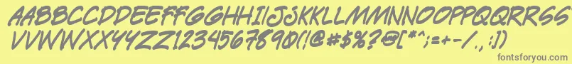 フォントPaetrbi – 黄色の背景に灰色の文字
