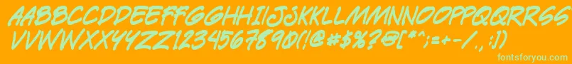 Шрифт Paetrbi – зелёные шрифты на оранжевом фоне