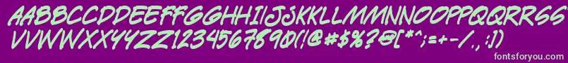 フォントPaetrbi – 紫の背景に緑のフォント