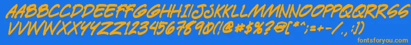 Шрифт Paetrbi – оранжевые шрифты на синем фоне