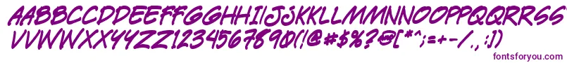Czcionka Paetrbi – fioletowe czcionki na białym tle