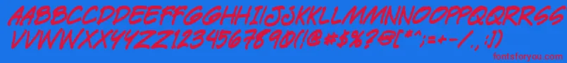 Paetrbi Font – Red Fonts on Blue Background