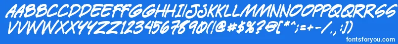 Paetrbi-Schriftart – Weiße Schriften auf blauem Hintergrund