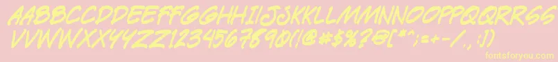 Paetrbi-fontti – keltaiset fontit vaaleanpunaisella taustalla