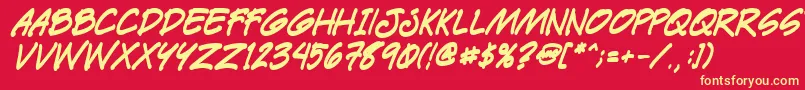 Paetrbi Font – Yellow Fonts on Red Background