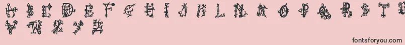 フォントWiqued – ピンクの背景に黒い文字