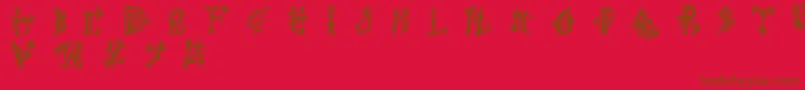 Wiqued Font – Brown Fonts on Red Background