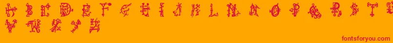 Wiqued Font – Red Fonts on Orange Background
