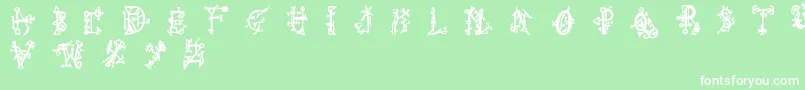 Wiqued Font – White Fonts on Green Background