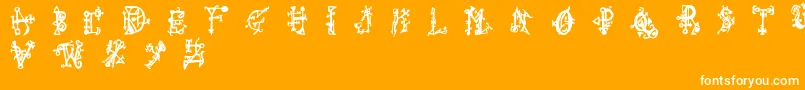 Wiqued Font – White Fonts on Orange Background