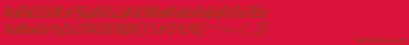 CasestudynooneLtMediumItalic Font – Brown Fonts on Red Background