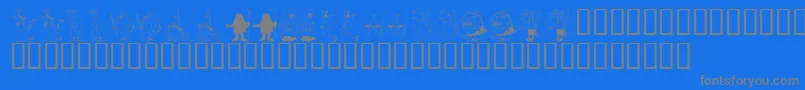 KrRpg-fontti – harmaat kirjasimet sinisellä taustalla