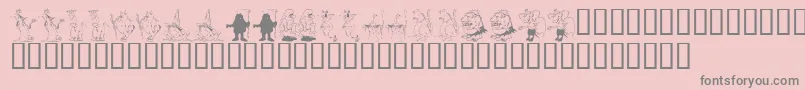 KrRpg-fontti – harmaat kirjasimet vaaleanpunaisella taustalla