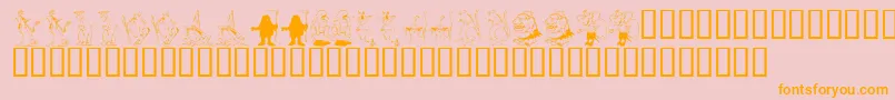 Weitere Informationen zur KrRpg-Schriftart KrRpg-Schriftart – Orangefarbene Schriften auf rosa Hintergrund