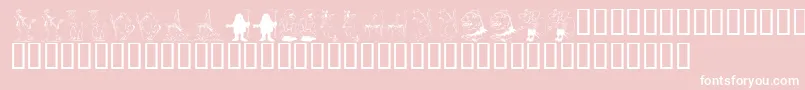 KrRpg-fontti – valkoiset fontit vaaleanpunaisella taustalla
