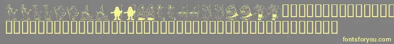 フォントKrRpg – 黄色のフォント、灰色の背景