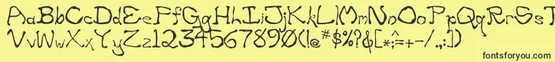 Шрифт Zippittey – чёрные шрифты на жёлтом фоне