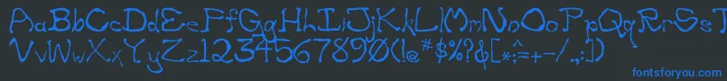 Zippittey Font – Blue Fonts on Black Background