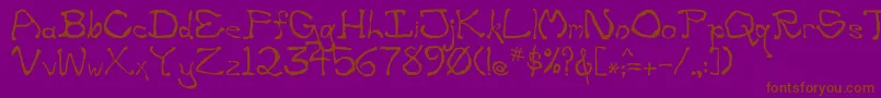 Zippittey-Schriftart – Braune Schriften auf violettem Hintergrund