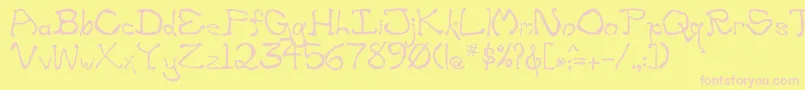 Zippittey Font – Pink Fonts on Yellow Background