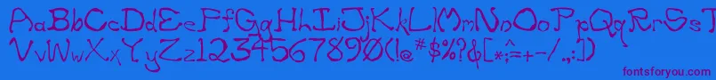 Zippittey Font – Purple Fonts on Blue Background