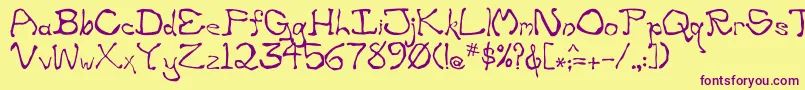 Zippittey Font – Purple Fonts on Yellow Background