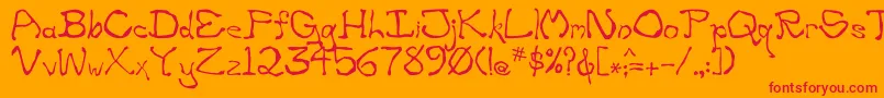 Zippittey-Schriftart – Rote Schriften auf orangefarbenem Hintergrund