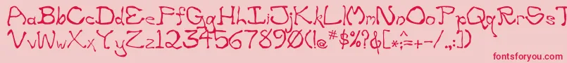 Zippittey-Schriftart – Rote Schriften auf rosa Hintergrund