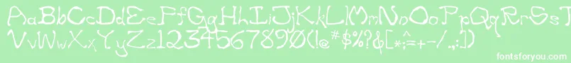 フォントZippittey – 緑の背景に白い文字
