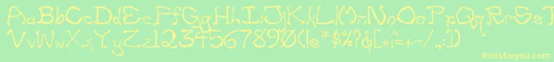 Zippittey Font – Yellow Fonts on Green Background