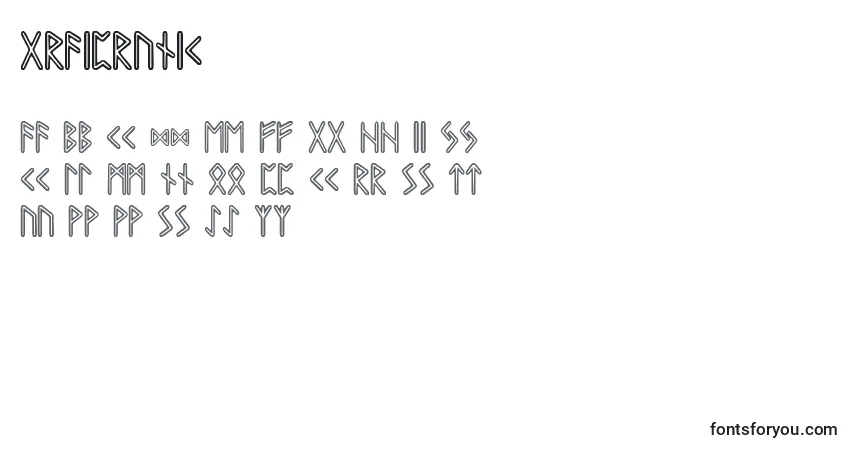 A fonte Graiprunic – alfabeto, números, caracteres especiais