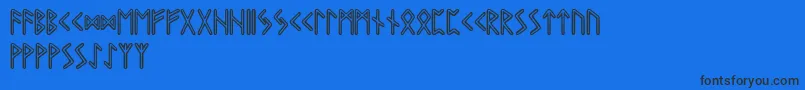 フォントGraiprunic – 黒い文字の青い背景