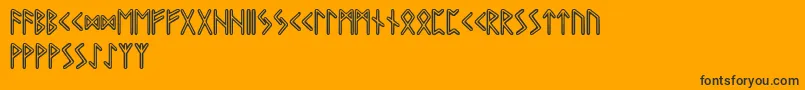 Graiprunic-Schriftart – Schwarze Schriften auf orangefarbenem Hintergrund