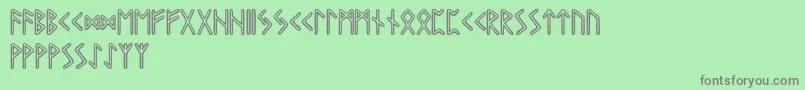 フォントGraiprunic – 緑の背景に灰色の文字