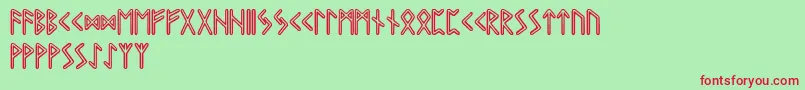 Graiprunic Font – Red Fonts on Green Background