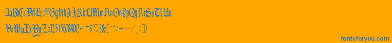 CelebrateRegular-Schriftart – Blaue Schriften auf orangefarbenem Hintergrund