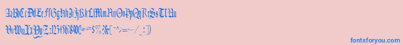 フォントCelebrateRegular – ピンクの背景に青い文字