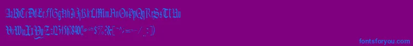 CelebrateRegular-Schriftart – Blaue Schriften auf violettem Hintergrund