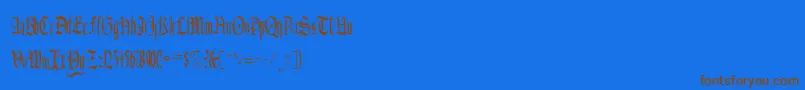 Czcionka CelebrateRegular – brązowe czcionki na niebieskim tle