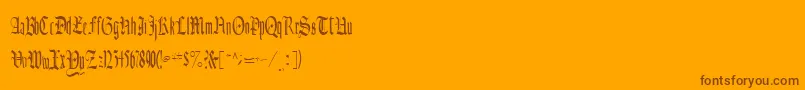 Weitere Informationen zur CelebrateRegular-Schriftart CelebrateRegular-Schriftart – Braune Schriften auf orangefarbenem Hintergrund