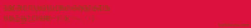 フォントCelebrateRegular – 赤い背景に茶色の文字