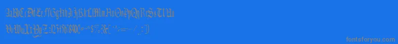 フォントCelebrateRegular – 青い背景に灰色の文字