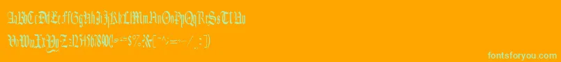 フォントCelebrateRegular – オレンジの背景に緑のフォント