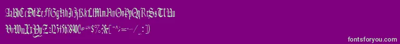 Fonte CelebrateRegular – fontes verdes em um fundo violeta