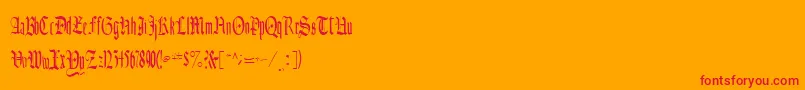 CelebrateRegular Font – Red Fonts on Orange Background